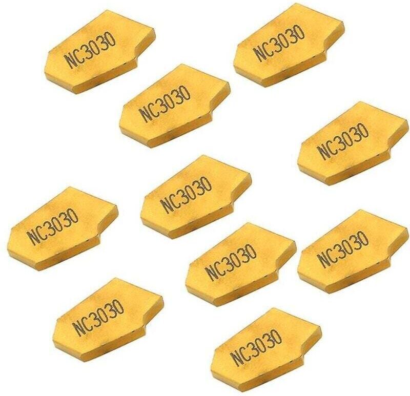 10 Pièces Inserts Carbure Gtn3 3mm Rainurage CNC Lames Séparation Outil de Coupe