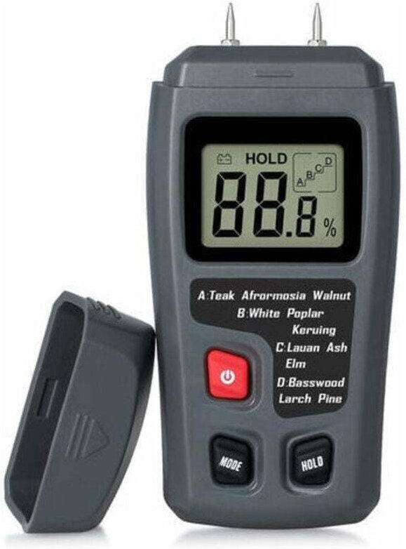 Tragbares Holzfeuchtemessgerät, Holzfeuchtetester, LCD-Feuchtigkeitsmessgerät zur Messung der Brennholzpapierfeuchtigkei...