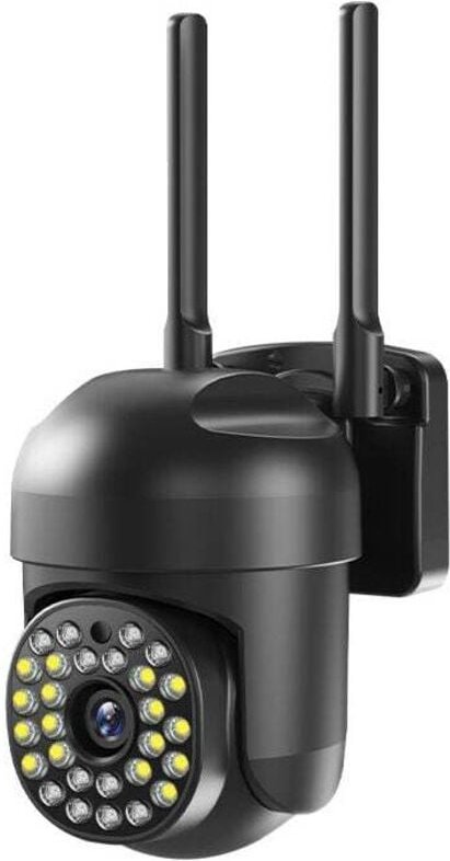 Vtizikl Caméra de sécurité extérieure PTZ IP 360°, détection de mouvement, vision nocturne couleur, étanchéité IP66 (noi...