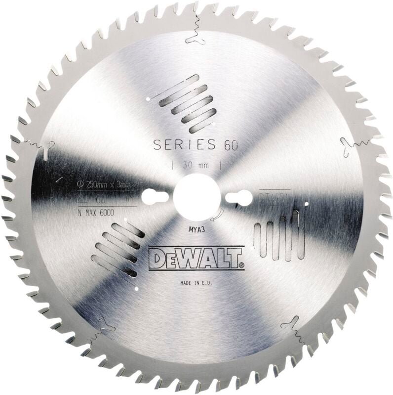 Zubehör - Kreissägeblatt Holz 250x30 mm, 60 Zähne DT4351 - Dewalt