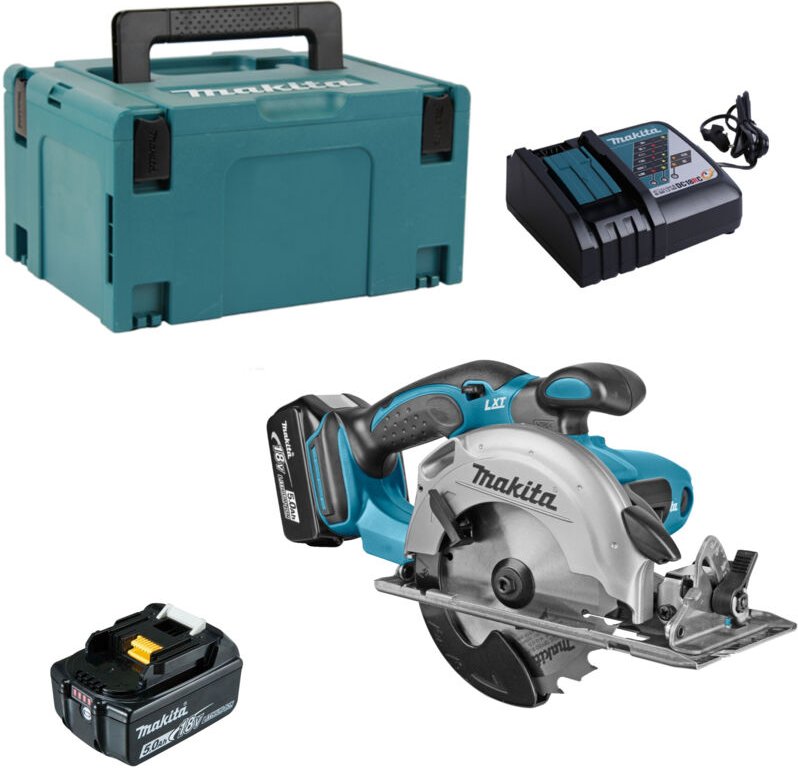 Makita - Akku Handkreissäge 18V 51mm 2x 5,0Ah Akku und Ladegerät DSS501RTJ