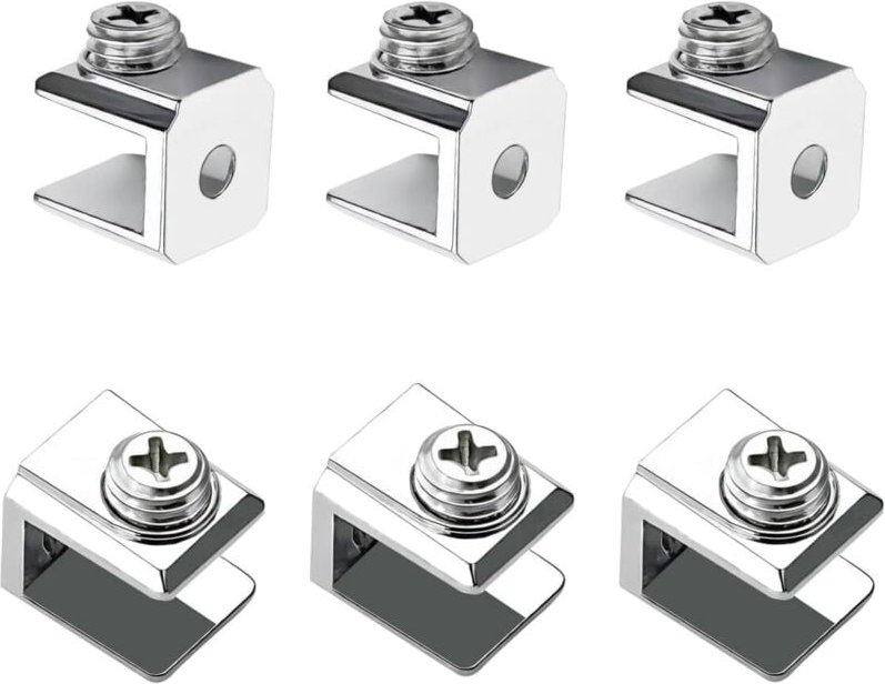 16-teilige Glasklemme, verstellbarer Glashalter, Stützklemme aus Zinklegierung, Befestigungsklemme für 3–8 mm dickes Gla...