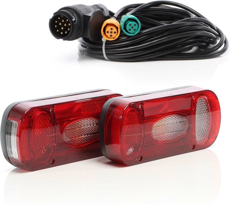 2er Set Rückleuchten 13-polig 12V rfs Tüllenanschluss T1 Beleuchtung für Anhänger - Xpotool