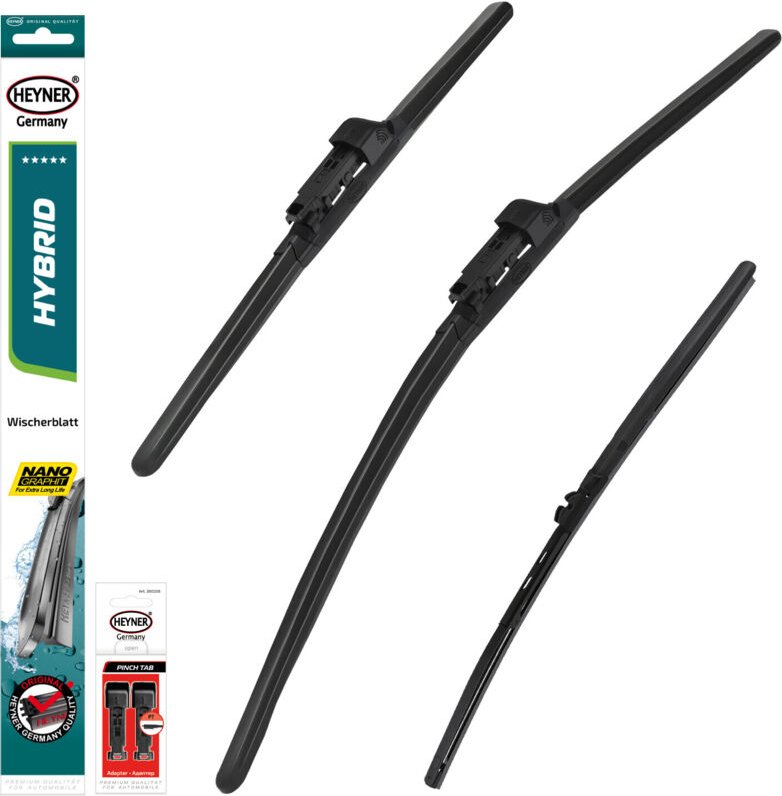 HEYNER® Scheibenwischer mit Heckwischer komp. mit FORD KUGA II (03.2013 - 06.2019) HYBRID Flachbalkenwischer