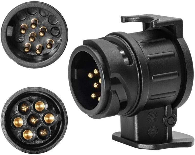 13-poliger auf 7-poliger Anhängeradapter, 13-poliger Stecker für Auto-, Traktor-, Wohnwagen- und Fahrradträger.