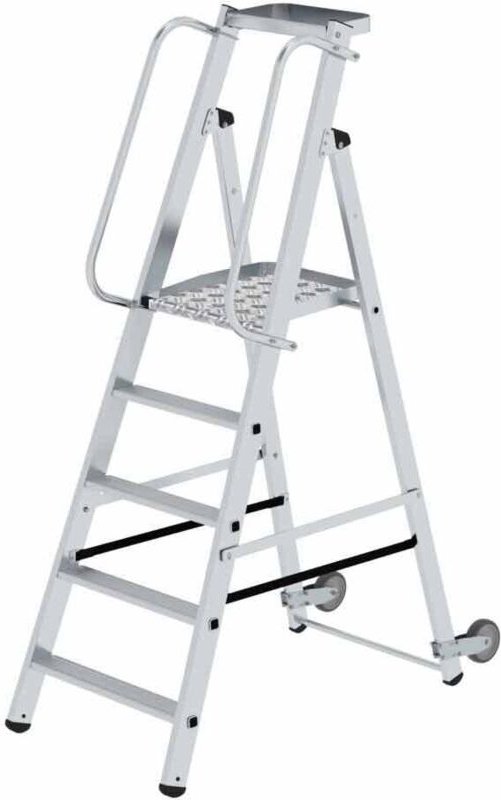 MUNK Plattformleiter Sanitär mit Ablageschale - Arbeiten direkt über dem WC 5 Stufen