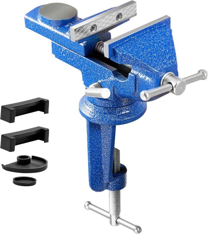 Mophorn Schraubstock, 7,62 cm, Tischmodell mit 360°-Drehsockel, Werkbankschraubstock aus Gusseisen, geeignet für Holzarb...