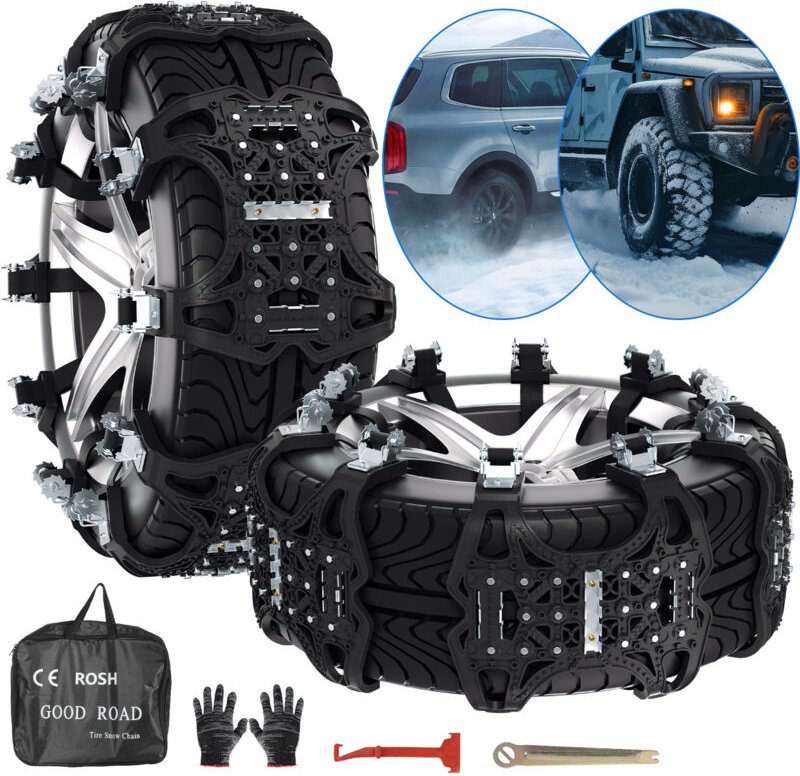 Randaco 6 Stück Auto-Schneeketten TPU-Schneeketten, für Reifenbreiten von 165–285 mm, Universal-Auto-Schneeketten für di...