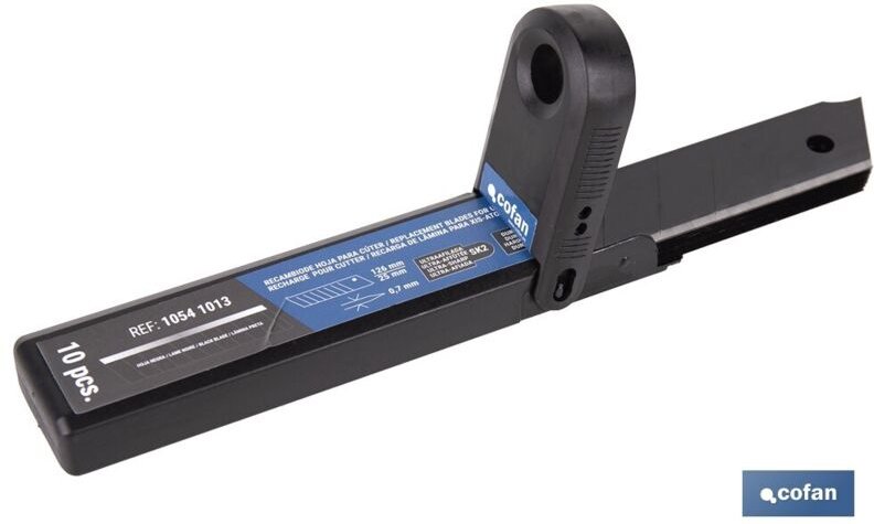 Ersatzklingen aus SK2 65HRC Stahl, 12,6 cm lang und 25 mm breit, schwarz für Profi-Cutter (Packung mit 10 Stück)