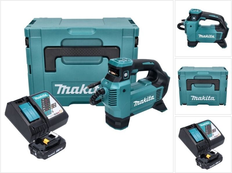 Makita DMP 181 RA1J Akku Kompressor 18 V 11,1 bar + 1x Akku 2,0 Ah + Ladegerät + Makpac