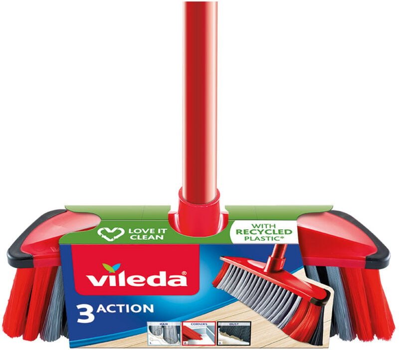 3-in-1 Anti-Schock-Set, Mehrzweckbesen mit Stiel Vileda 77639
