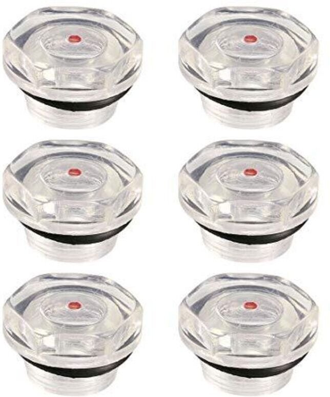 Ölstandsanzeiger für Luftkompressoren, Schauglas aus Kunststoff, 20-mm-Gewinde, 6 Stück