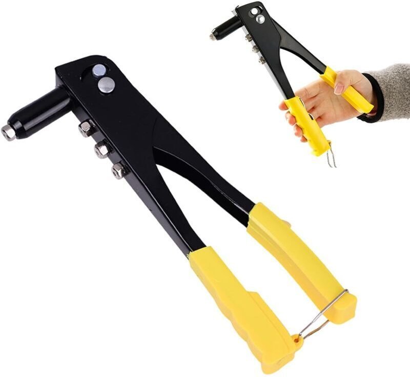 Handnietzange, Nietwerkzeug, Blindnietzange, geeignet zum Nieten im Bauwesen und in der Automobilindustrie, mit 4 Führun...