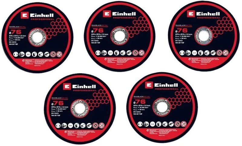 Einhell 5tlg. 76mm Trennscheiben Set Winkelschleifer-Zubehör