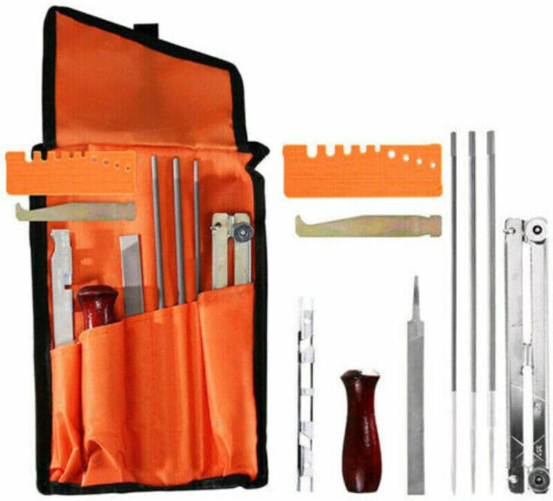 Tragbares Universal-Kettensägen-Schärfset, Feilen 5/32" (4 mm) / 3/16" (4,8 mm) / 7/32" (5,5 mm)