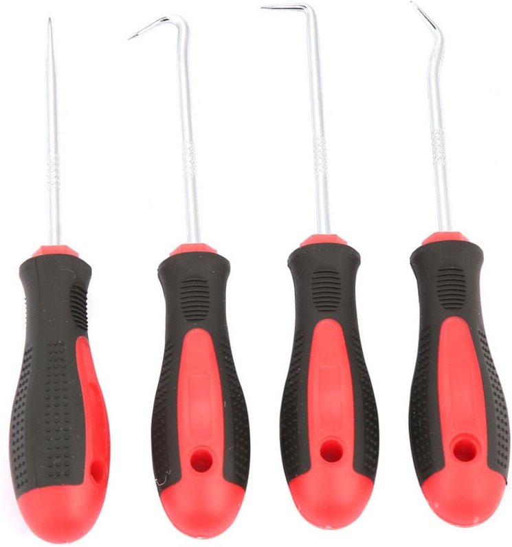 Auto-Dichtungsentferner-Set, 4-teilig, inklusive Haken und Werkzeugen zum Entfernen von Öldichtungen, Dichtungen und Roh...