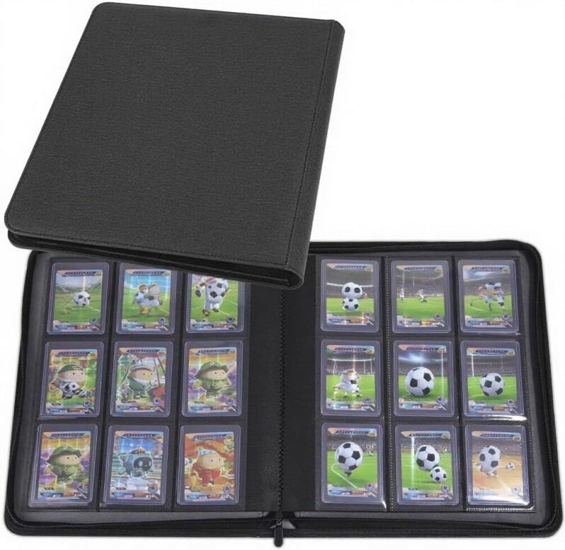 Toploader-Album für Sammelkarten, 288 Toploader, 9 Seitentaschen für 8,6 x 11,2 cm große, starre Karten, 32-seitiger Kar...