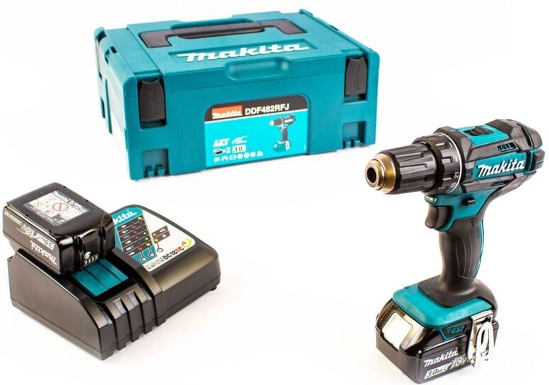 Akku-Bohrschrauber Makita DDF482RFJ 18V 2x Akkus 3.0 Ah im makpac