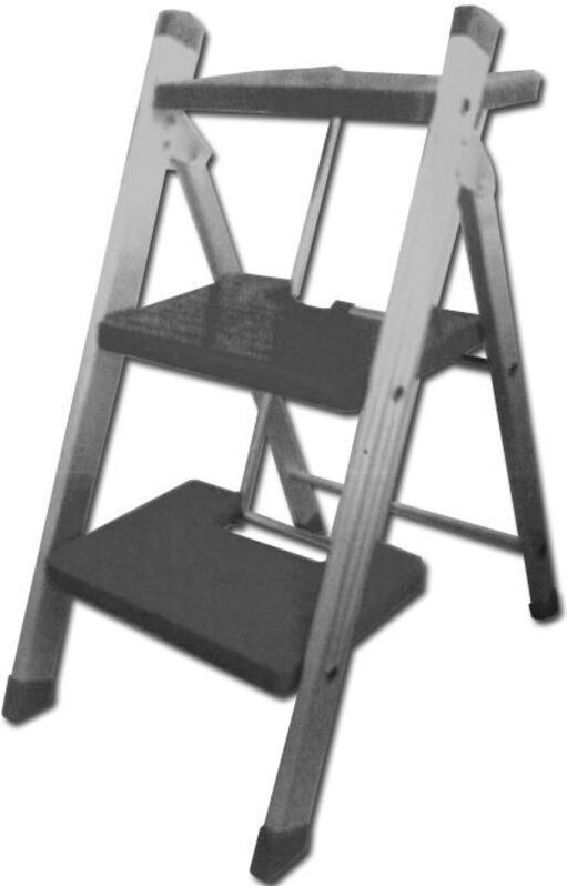 Fplus - Sifer Leiterhocker aus verstärktem Aluminium mit 3 breiten Stufen EN131 05002