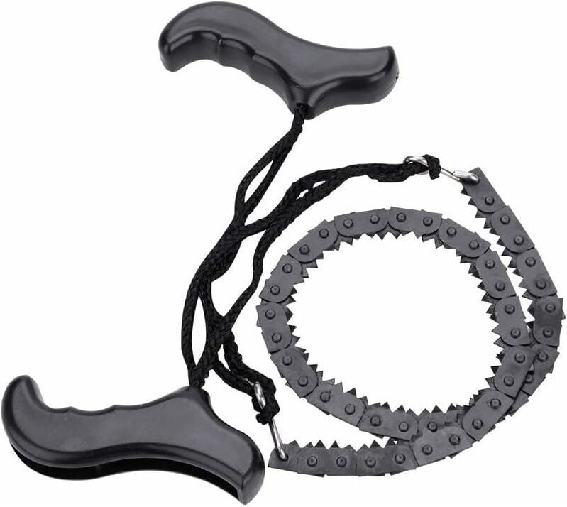 Ymyny - Camping-Taschenkettensäge, Handkettensäge mit Stahlgriffen, Ersatzklinge für Überlebensausrüstung, Camping, Jagd...