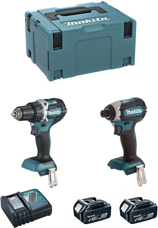 Makita - Kit DLX2189TJ (DDF484 + DTD153 + 2 x 5,0 Ah + DC18RC + makpac 3)