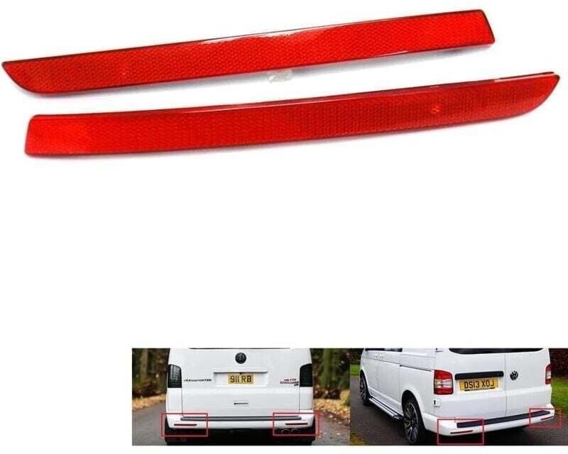 KZQ - 2er-Set Heckstoßstangenreflektoren, links und rechts, 7E0945105, Ersatz für Transporter T5 Caravelle Multivan 2012...