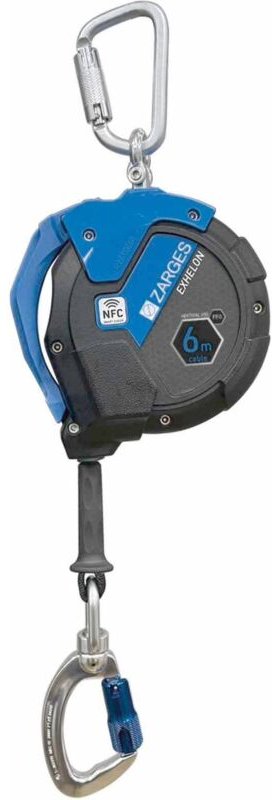 Zarges Fall Protection Exhelon Höhensicherunsgerät mit Stahlseil Vertical Use Edelstahl Länge 6,0m