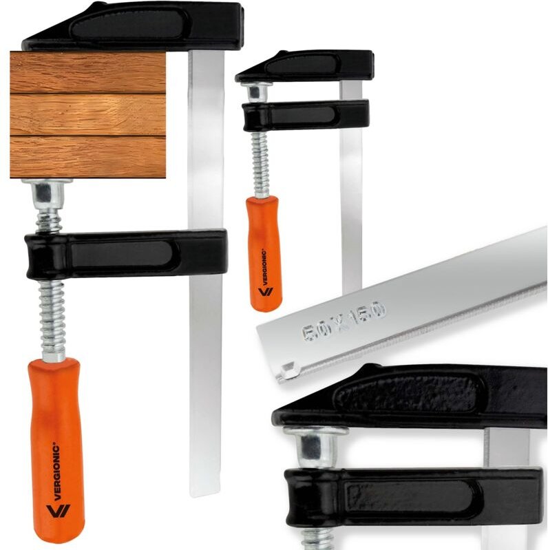 Vergionic Schraubzwinge f 150mm Werkstattzwinge Metallgriff