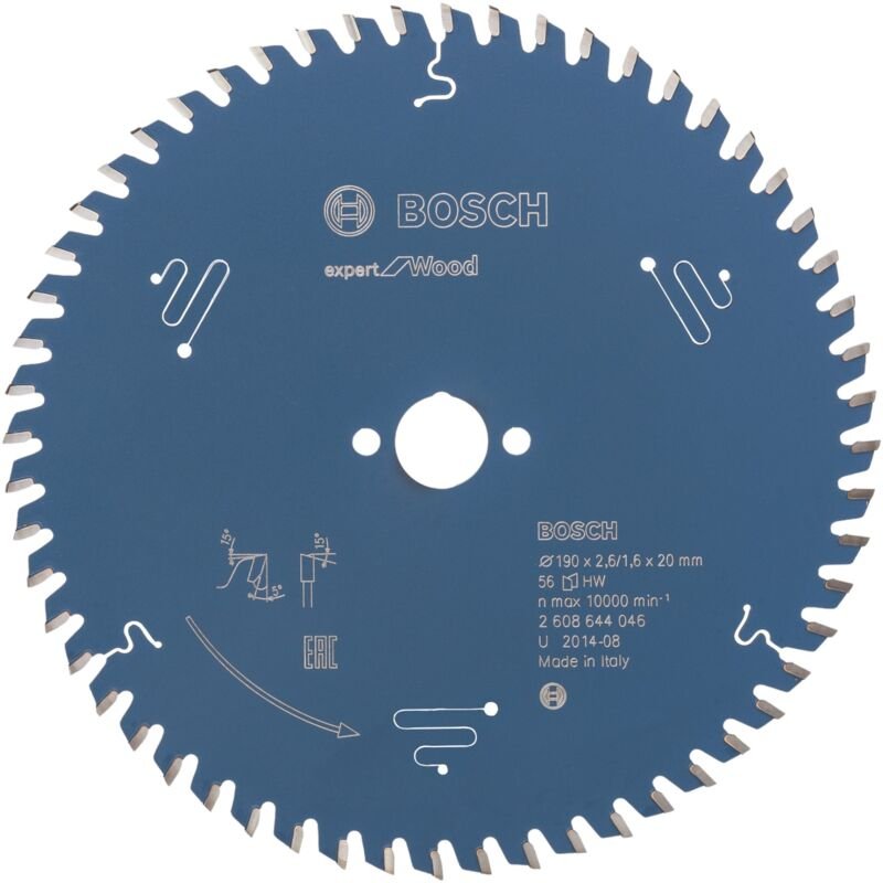 Bosch Expert for Wood Kreissägeblatt 190 x 20 x 2,6 mm 56 Zähne für Holz ( 2608644046 )