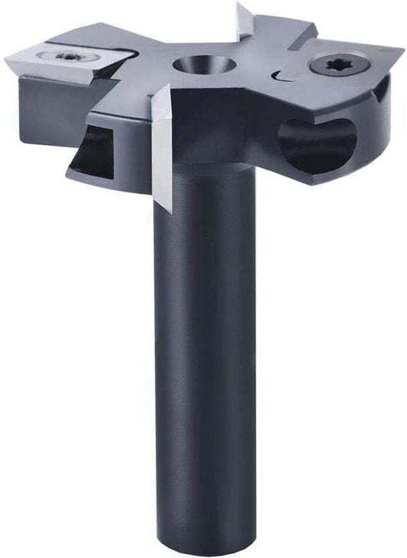 12-mm-Flachfräser, 45-mm-Schaft, Schnittdurchmesser mit 2+2 Einsätzen, Holzfräser, Hobelfräser, Oberflächenfräser