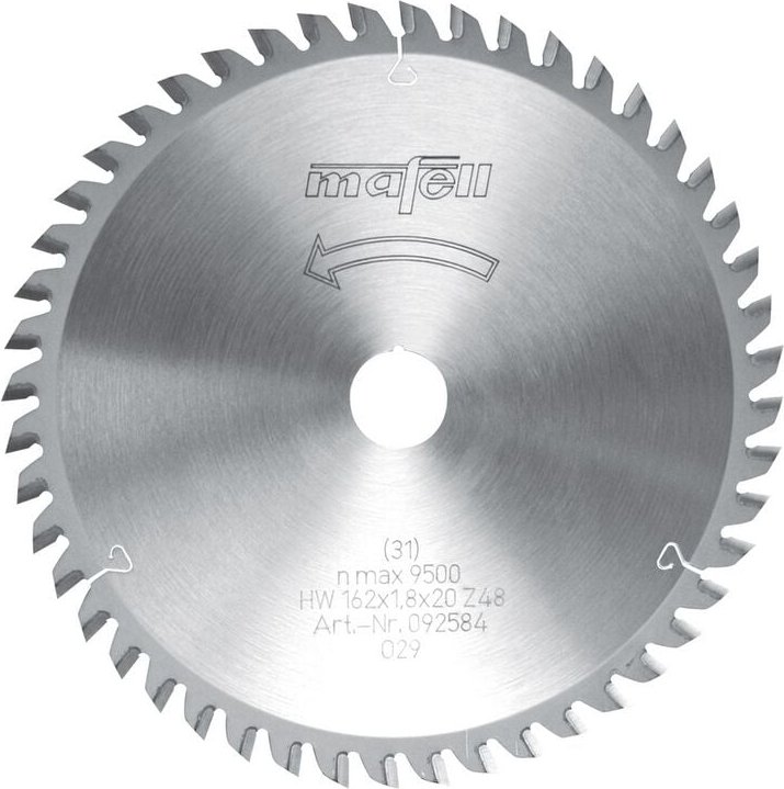 Mafell - hm Sägeblatt 162 x 1,2 / 1,8 x 20 mm z 48 wz für mt 55 Nr. 092584