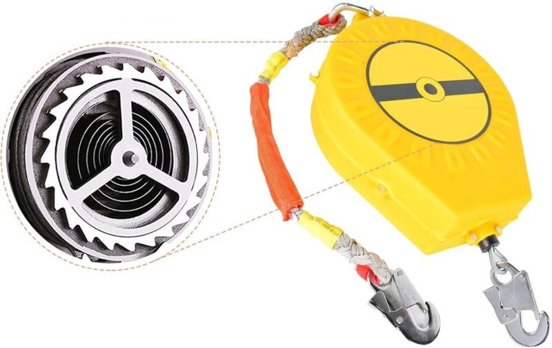 10 m langes, selbstaufrollendes Auffanggerät, Absturzsicherungsseil für Dach- und Höhenarbeiten, Klettern, einziehbare S...