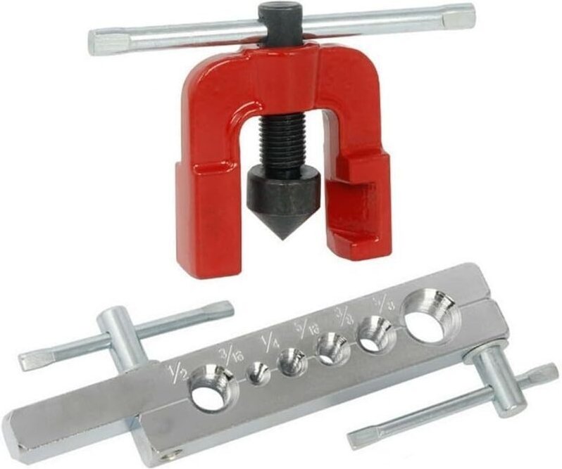 Bördelwerkzeug für Bremsleitungen, Einzellochlehre, Messingrohrwerkzeug, 6 metrische auf Zoll-Einsätze für die Reparatur...