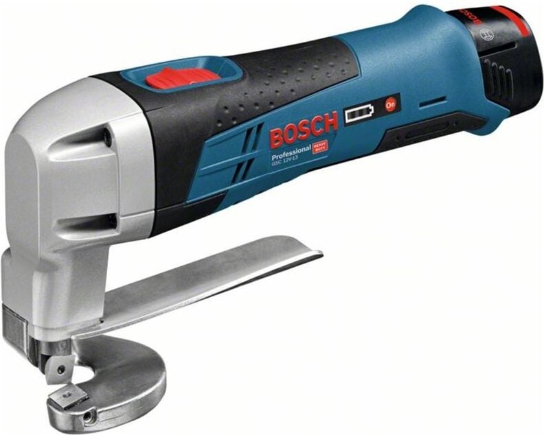 Bosch Akku-Blechschere gsc 12V-13, incl. 2x Akku gba 2 Ah, Schnellladegerät, Zubehör, l-boxx