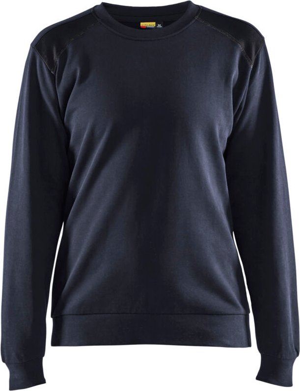 Arbeits-Sweatshirt mit Rundhalsausschnitt für Damen 3408 - Dunkelmarine/Schwarz L