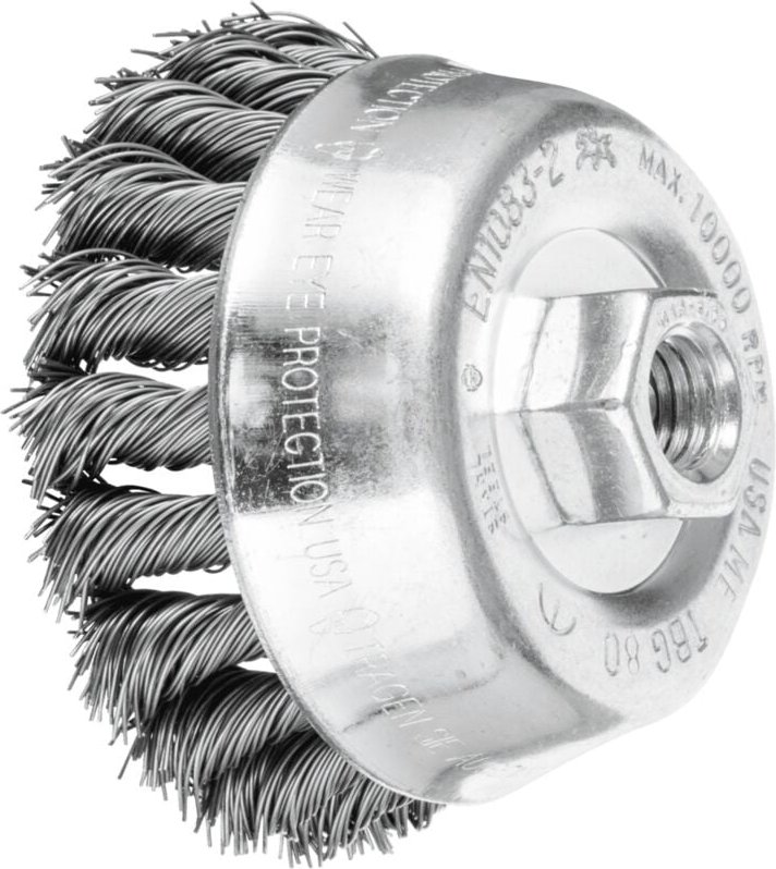 Pferd - Topfbürste gezopft tbg ø 80mm M14 Stahl-Draht-Ø 0,50mm Winkelschleifer (1)