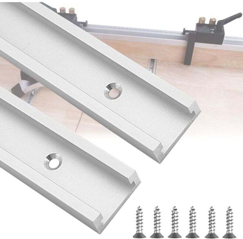 Stück 40 cm T-Nut-Schienen + 6 Stück T-Nut-Schrauben, T-Nut-Gehrungsschienen, T-Nut-Schiene aus Aluminiumlegierung, T-Sc...