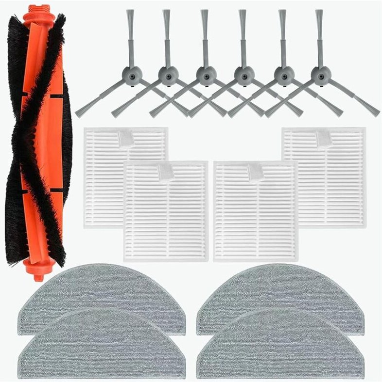 Für V8 Pro Roboter-Staubsauger Hauptseitenbürste Hepa-Filter Mopptuch Ersatzzubehör-Kit