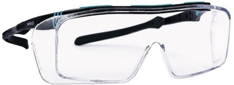 Infield Safety - ber- und Besucherbrille Ontor en 166 Fassung: schwarz türkis Scheibe: klar Polycarbonat