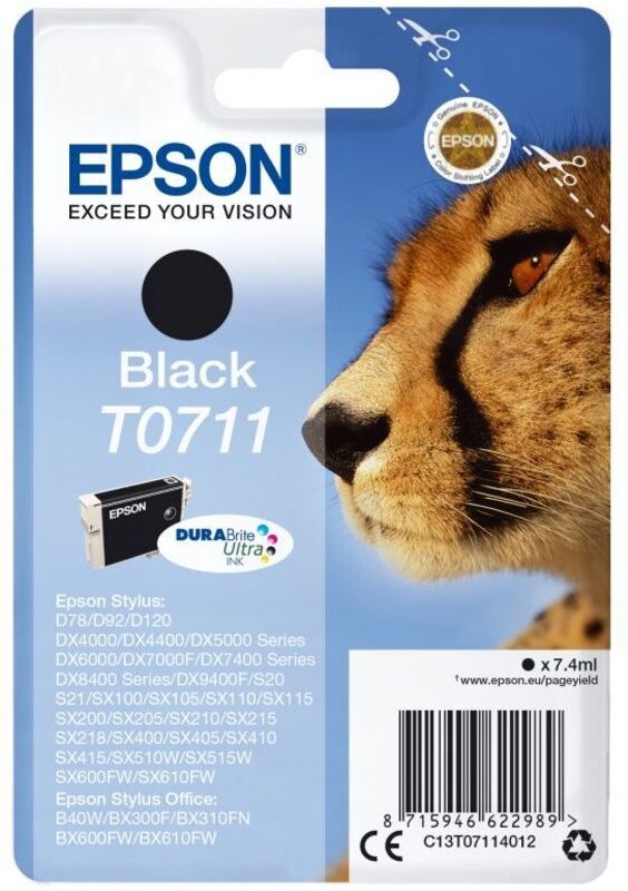 Tintenpatrone Originalzubehör T0711 ca. 245 Seiten schwarz 7,4ml