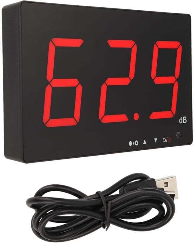 Wandmontiertes Dezibelmessgerät mit 9,6-Zoll-LCD-Display, Schallpegelmesser von 30 bis 130 dB für Büros,