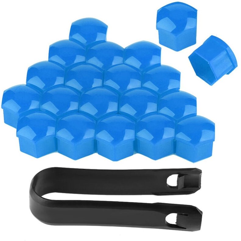 Eosnow - 20pcs 19mm Autoradmutter Kappen Auto Nubsthubschraubenabdeckung Bolzenfelgen Außenschutz (blau)
