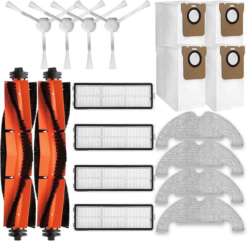 FOREHILL Zubehörset, Ersatzteile für Dreame D10 Plus RLS3D, Z10 Pro, L10 Plus Saugroboter, 2 Hauptbürsten, 4 Bürsten