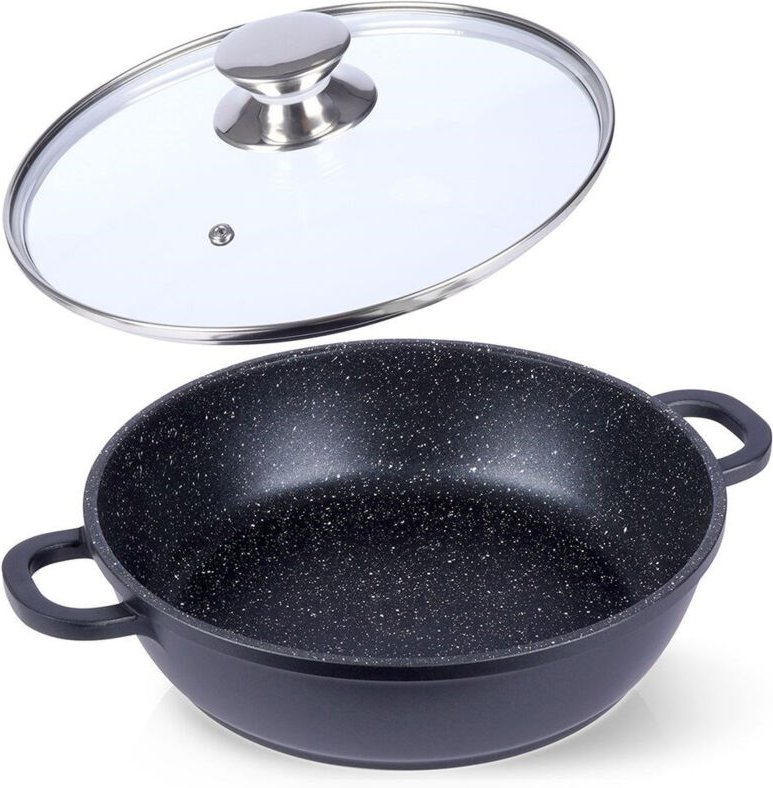 Granitpfanne mit Glasdeckel GRANDE 24 cm