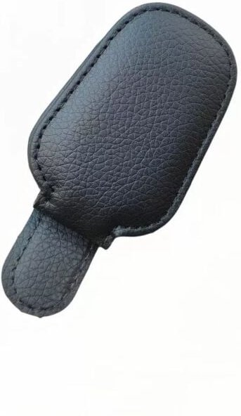 Sonnenbrillenetui fürs Auto, magnetisches Lederetui mit Parkkartenclip, Sonnenblendenzubehör, 2er-Set (schwarz)