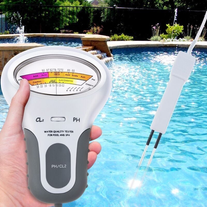 ZVD - Testeur de qualité d'eau piscine pH et teneur en Chlore électronique câble 13 cm