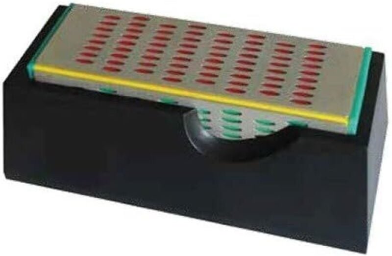Longziming - 4-seitiger Diamant-Schleifstein 200/300/400/600 für Messer mit rutschfester Bambusbasis, Abflachungsstein, ...