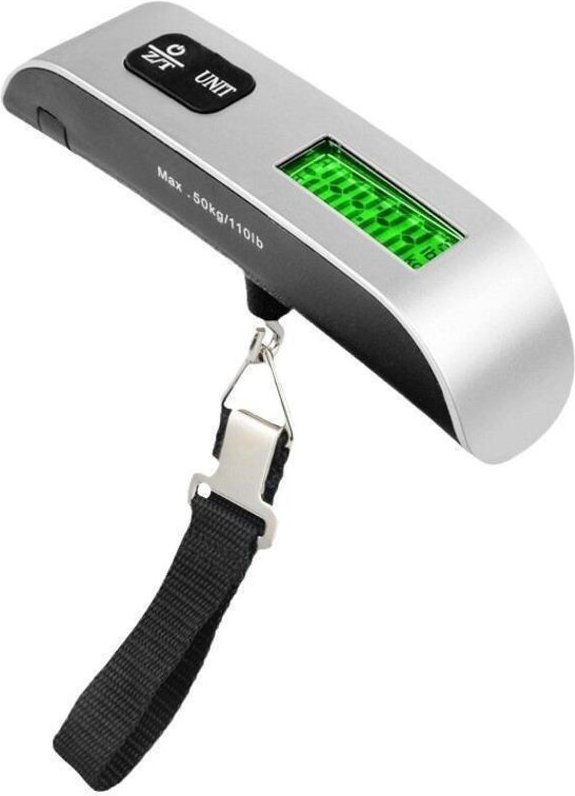 Mini-Gepäckwaage, tragbar, LCD-Digitalanzeige, elektronische Hängewaage, tragbare Waage, 50 kg Gepäckwaage