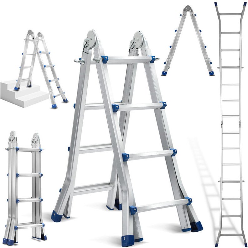 Randaco Multifunktionsleiter Aluleiter Klappleiter Anlegeleiter Bockleiter 4x4 Sprossen