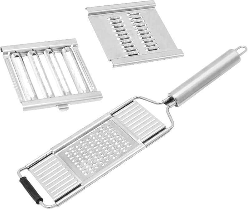 Multifunktionaler Gemüseschneider, Edelstahl-Reibe, Reibe-Set, manueller Zerkleinerer, Gemüsehobel, verstellbare Küchenh...